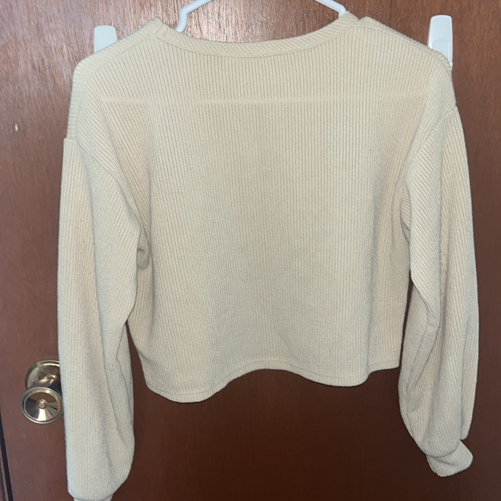 Olivia Rae Cream Ribbed Knit Top - Picture 4 of 4